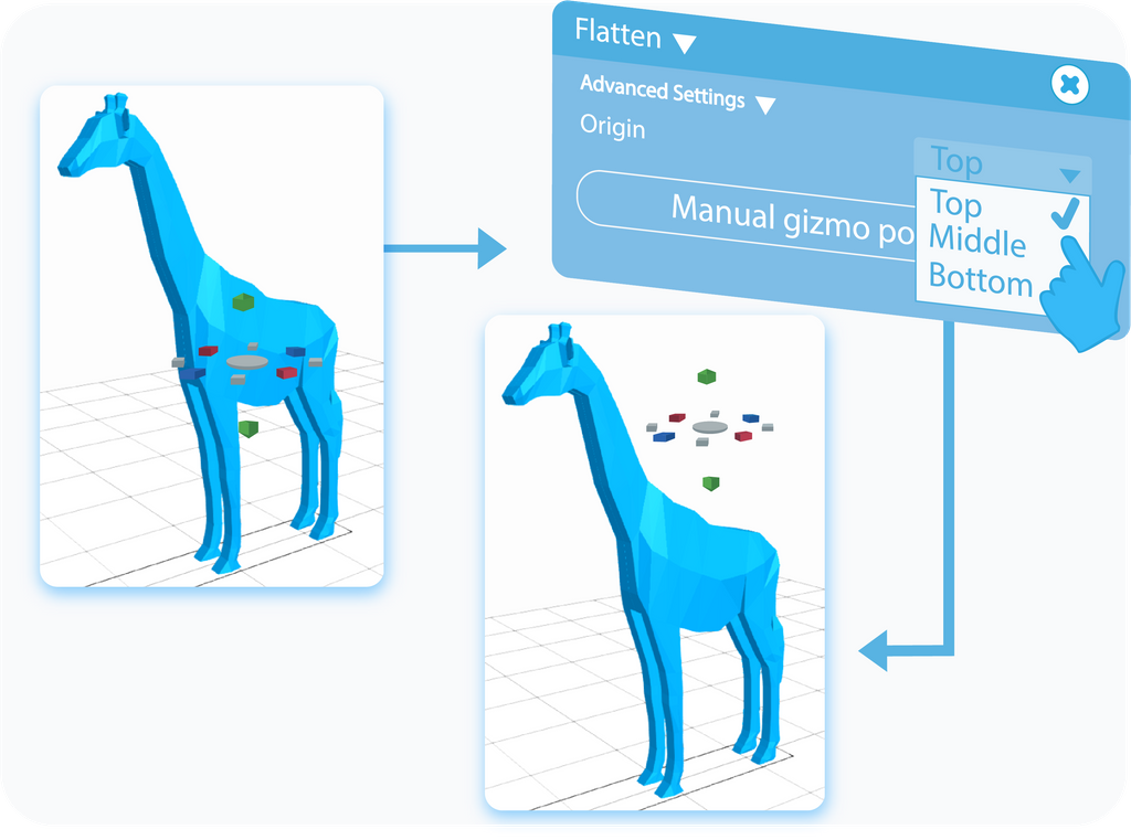 Customize the point of Origin for the Flatten tool